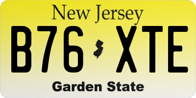 NJ license plate B76XTE
