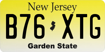 NJ license plate B76XTG
