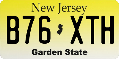 NJ license plate B76XTH
