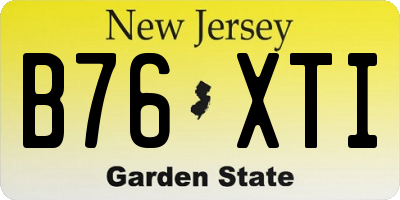 NJ license plate B76XTI
