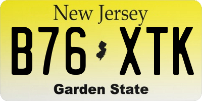 NJ license plate B76XTK