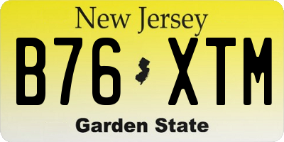 NJ license plate B76XTM