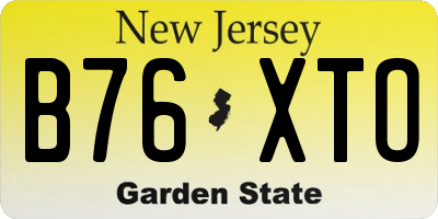 NJ license plate B76XTO