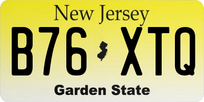 NJ license plate B76XTQ