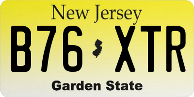 NJ license plate B76XTR