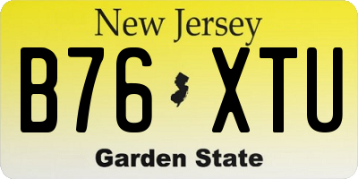 NJ license plate B76XTU
