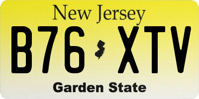 NJ license plate B76XTV