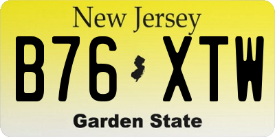 NJ license plate B76XTW