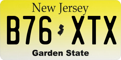 NJ license plate B76XTX