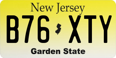 NJ license plate B76XTY