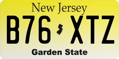 NJ license plate B76XTZ