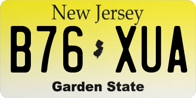 NJ license plate B76XUA