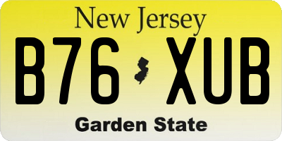 NJ license plate B76XUB