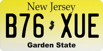 NJ license plate B76XUE