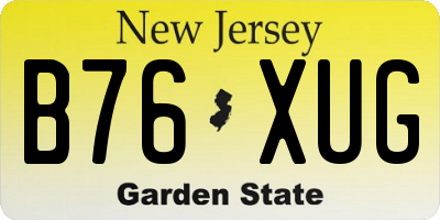 NJ license plate B76XUG
