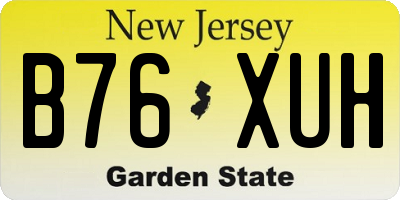 NJ license plate B76XUH