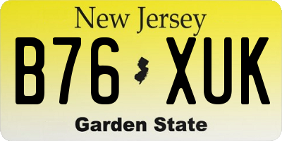 NJ license plate B76XUK