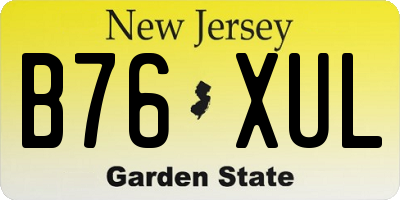 NJ license plate B76XUL