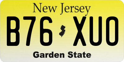 NJ license plate B76XUO