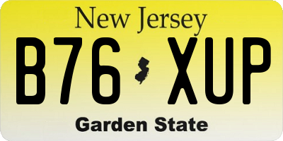 NJ license plate B76XUP
