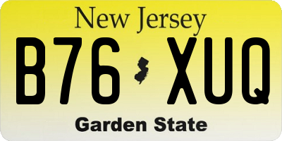 NJ license plate B76XUQ