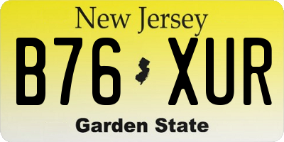 NJ license plate B76XUR