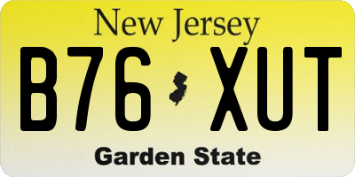 NJ license plate B76XUT