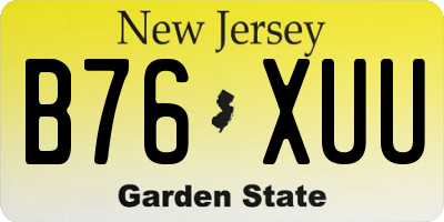 NJ license plate B76XUU