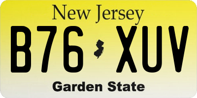 NJ license plate B76XUV