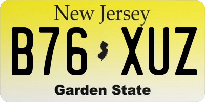 NJ license plate B76XUZ