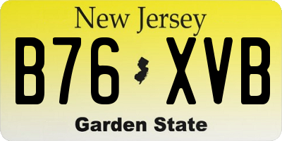 NJ license plate B76XVB