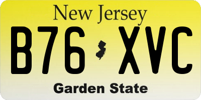 NJ license plate B76XVC