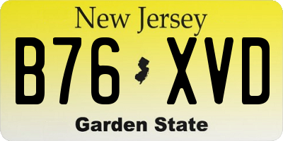 NJ license plate B76XVD