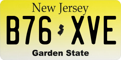 NJ license plate B76XVE