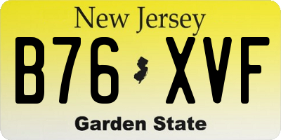 NJ license plate B76XVF