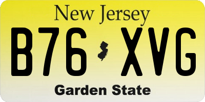 NJ license plate B76XVG