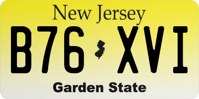 NJ license plate B76XVI
