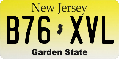 NJ license plate B76XVL