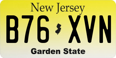 NJ license plate B76XVN