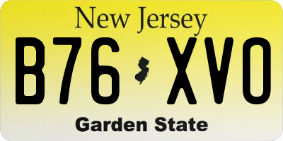 NJ license plate B76XVO
