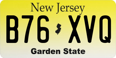 NJ license plate B76XVQ