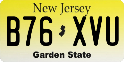 NJ license plate B76XVU
