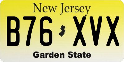 NJ license plate B76XVX