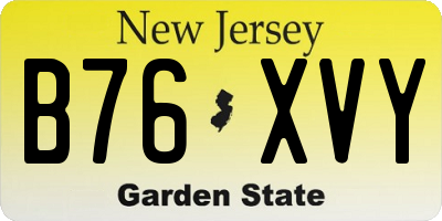 NJ license plate B76XVY