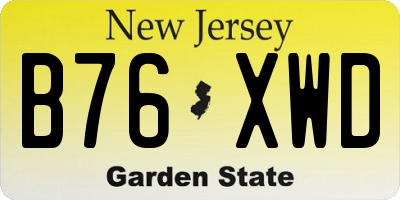NJ license plate B76XWD