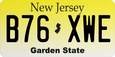 NJ license plate B76XWE