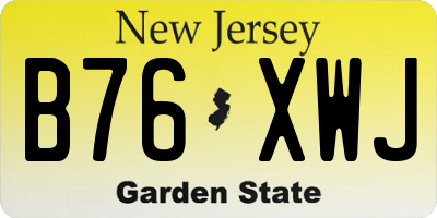 NJ license plate B76XWJ