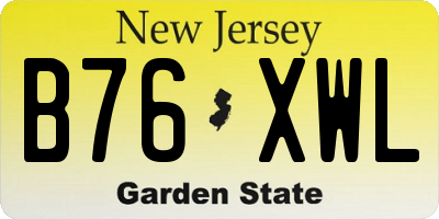 NJ license plate B76XWL