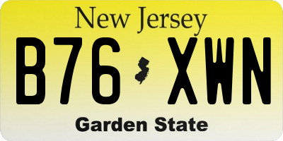 NJ license plate B76XWN