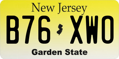 NJ license plate B76XWO